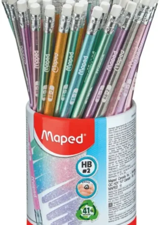 BOTE 72 LAPIZ DE GRAFITO 2HB DECO GLITTER CON GOMA