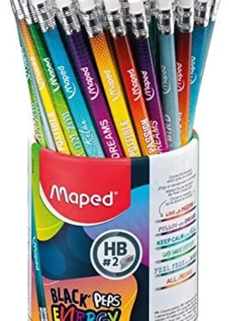 BOTE 72 LAPICES DE GRAFITO CON GOMA BLACK PEPS ENERGY