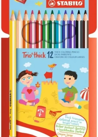 ESTUCHE 12 LAPICES COLORES TRIO THICK STABILO