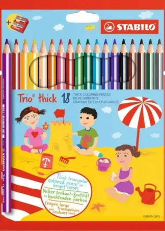 ESTUCHE 18 LAPICES COLORES TRIO THICK STABILO