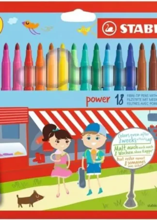 ESTUCHE 18 ROTULADORES STABILO POWER PUNTA 2MM