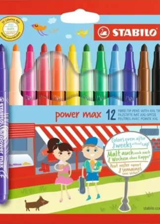 ESTUCHE 12 ROTULADORES STABILO POWER MAX PUNTA 3MM