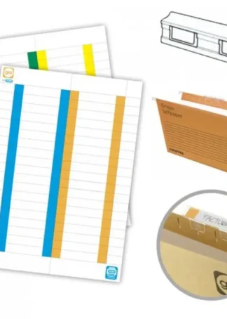 PAQ/10 HOJAS 38 ETIQ. CRISTAL KIO 8,2X1,3CM BORDE COLOR