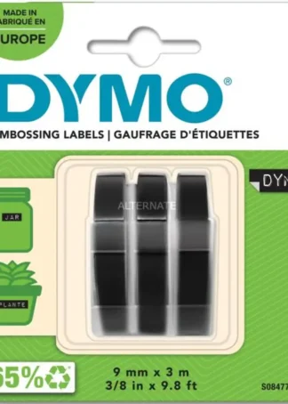 BLISTER 3 UNIDADES CINTA DYMO 3D 9MMX3M NEGRO
