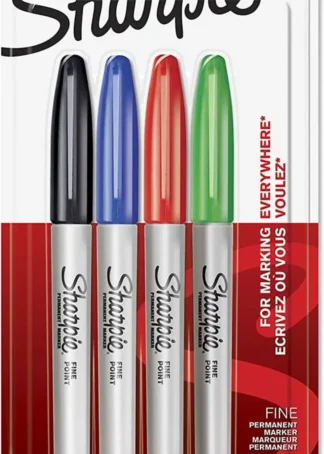 ESTUCHE 4 ROTULADORES SHARPIE FINO COLORES BASICOS PERMANEN