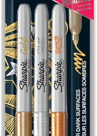 ESTUCHE 3 ROTULADORES SHARPIE FINO COLORES METALICOS