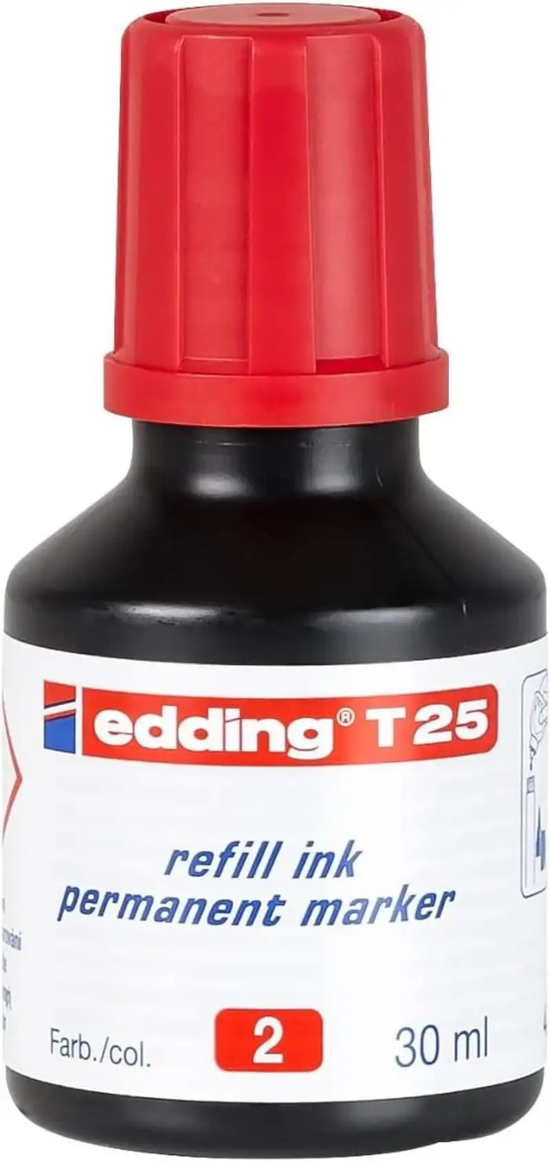 BOTE DE TINTA ROTULADOR EDDING T-25 30ML ROJO