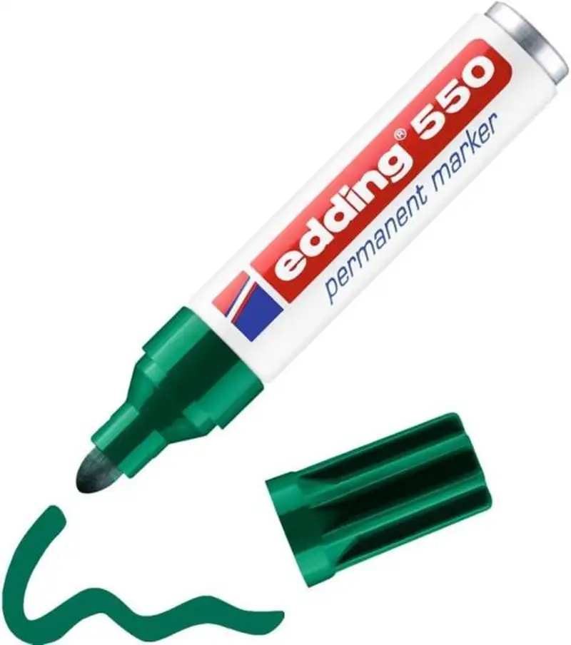C/10 ROTULADOR EDDING 550 VERDE MARCADOR PERMANENTE