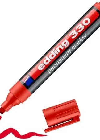 C/10 ROTULADOR EDDING 330 ROJO MARCADOR PUNTA BISELADA