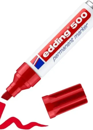 C/10 ROTULADOR EDDING 500 ROJO MARCADOR PUNTA BISELADA
