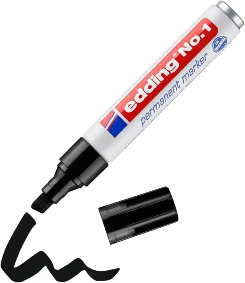 C/10 ROTULADOR EDDING Nº1 NEGRO 01 PERMANENTE P. BISELADA