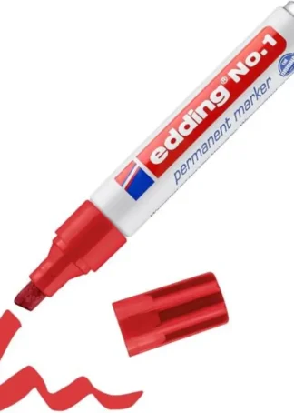 C/10 ROTULADOR EDDING Nº1 ROJO 02 PERMANENTE PUNTA BISELADA