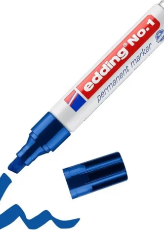 C/10 ROTULADOR EDDING Nº1 AZUL 03 PERMANENTE PUNTA BISELADA