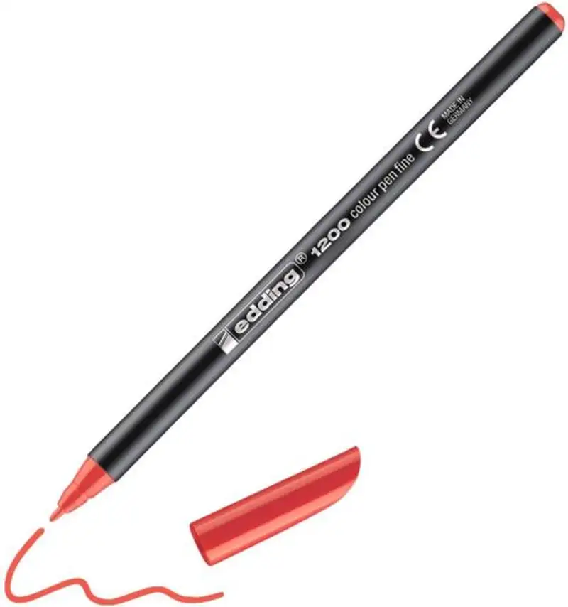 C/10 ROTULADOR EDDING 1200 ROJO 02 PUNTA DE FIBRA