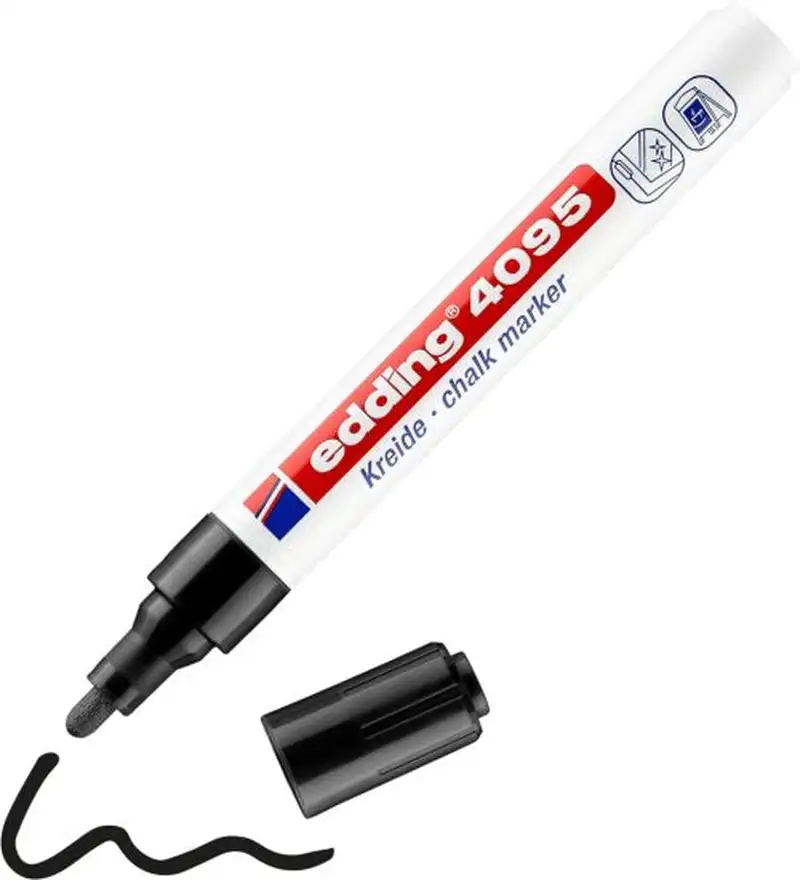 C/10 ROTULADOR EDDING 4095 NEGRO MARCADOR TIZA LIQUIDA