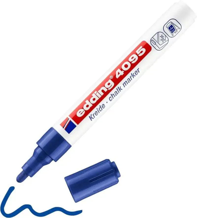 C/10 ROTULADOR EDDING 4095 AZUL MARCADOR TIZA LIQUIDA