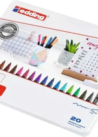 CAJA METALICA 20 ROTULADORES EDDING 1200 COLORES SURTIDOS