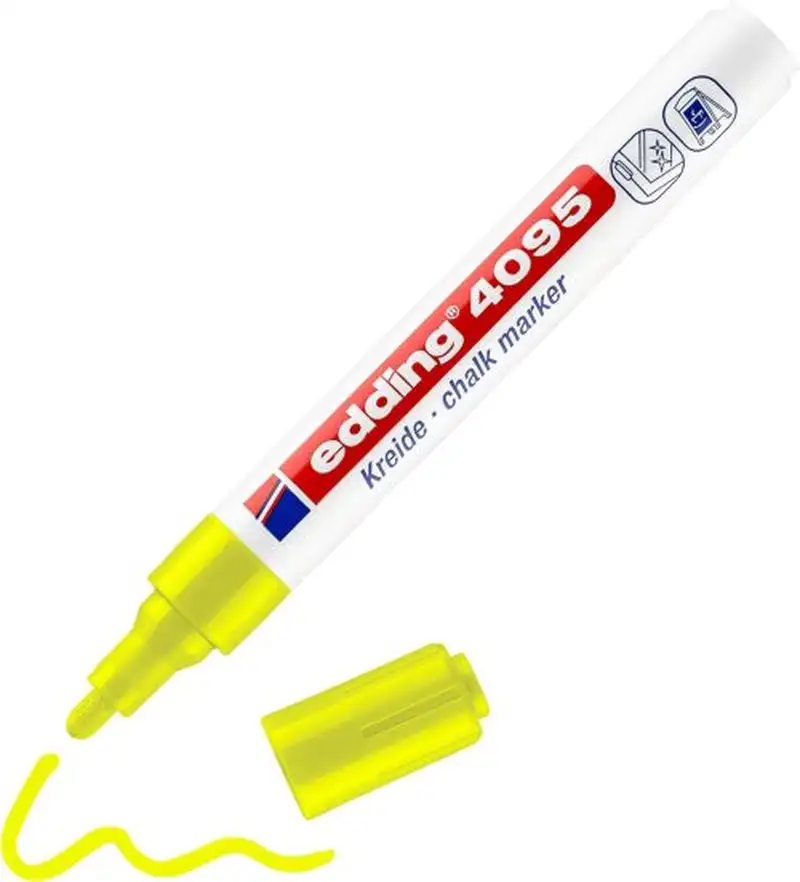 C/10 ROTULADOR EDDING 4095 AMARILLO MARCADOR TIZA LIQUIDA