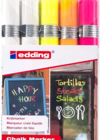 ESTUCHE 5 ROTULADOR EDDING 4095 MARCADOR TIZA COL SURTIDOS