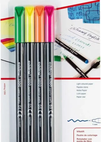 BLISTER 4 COLORES EDDING 1200 COLOURPEN SURTIDOS