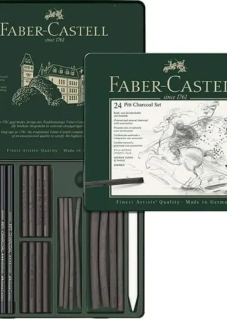 CAJA METALICA 24 PIEZAS PITT CHARCOAL FABER CASTELL