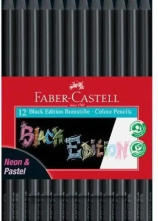 ESTUCHE 12 LAPICES DE COLORES NEON Y PASTEL BLACK EDITION