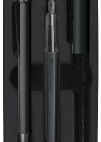 SET ESTILOGRAFICA M Y BOLIGRAFO HEXO COLOR NEGRO MATE