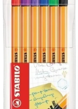 ESTUCHE 6 COLORES STABILO POINT 88 PUNTA DE FIBRA 0,4MM.