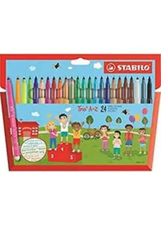 ESTUCHE 24 ROTULADORES STABILO TRIO A-Z COLORES SURTIDOS