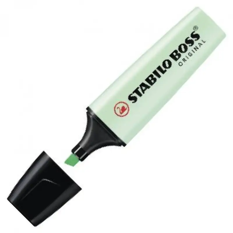 C/10 MARCADOR FLUORESCENTE VERDE MENTA STABILO BOSS 70