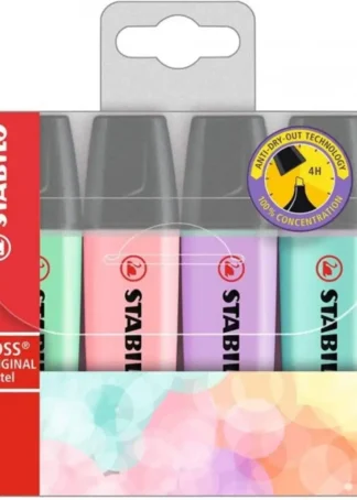 ESTUCHE 4 MARCADORES FLUORESCENTES STABILO BOSS 70 PASTEL