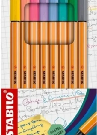 ESTUCHE 8 COLORES PASTEL STABILO POINT 88 PUNTA FIBRA 0,4MM