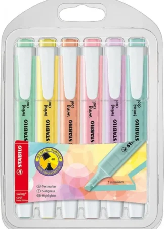 ESTUCHE 6 MARCADORES FLUORESCENTES STABILO SWING COOL PASTE