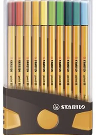 ESTUCHE 20 COLORES COLORPARADE STABILO POINT 88 ANTRACITA