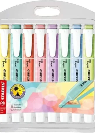 ESTUCHE 8 MARCADORES FLUORESCENTES STABILO SWING COOL PASTE