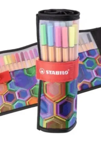 ESTUCHE 25 COLORES ROLLERSET ARTY STABILO POINT 88