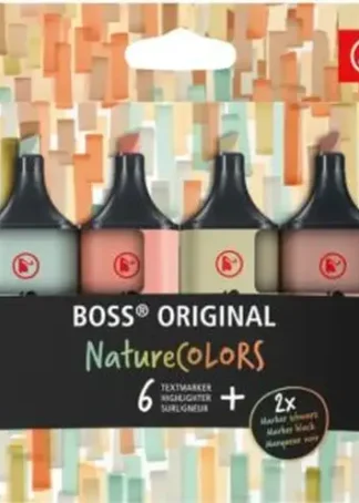 ESTUCHE 8 FLUORESCENTES STABILO BOSS NATURE COLORS SURTIDOS