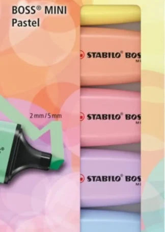 ESTUCHE 6 MARCADORES STABILO BOSS PASTEL MINI