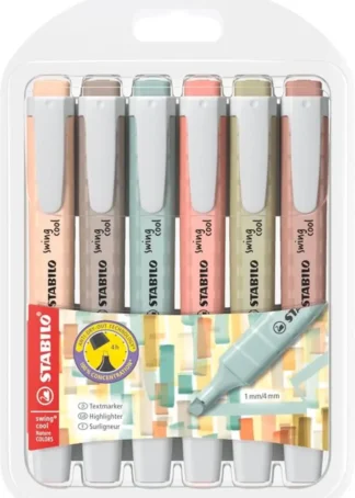 ESTUCHE 6 MARCADORES STABILO SWING COOL NATURECOLORS