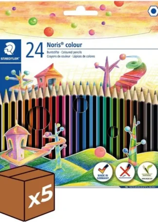 (PACK 5U.) ESTUCHE 24 LAPICES NORIS COLOUR 185 COLORES SURT