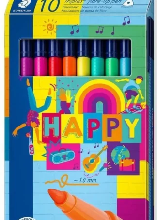 ESTUCHE 10 ROTULADORES TRIPLUS 323 COLORES SURTIDOS P.1MM