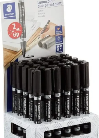 EXP 30 ROTULADOR LUMOCOLOR DUO 348 COLOR NEGRO STAEDTLER