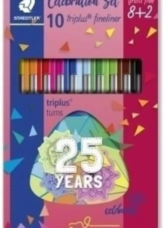 ESTUCHE 8+2 ROTULADORES COLORES TRIPLUS FINELINER 334