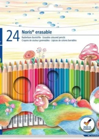 ESTUCHE 24 LAPICES COLORES BORRABLES SURTIDOS NORIS 144