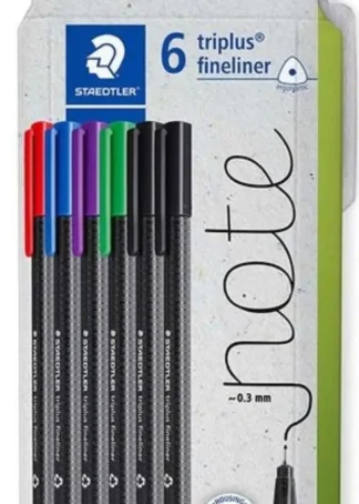 ESTUCHE 6 ROTULADORES TRIPLUS FINELINER 334 COLORES SURTIDO