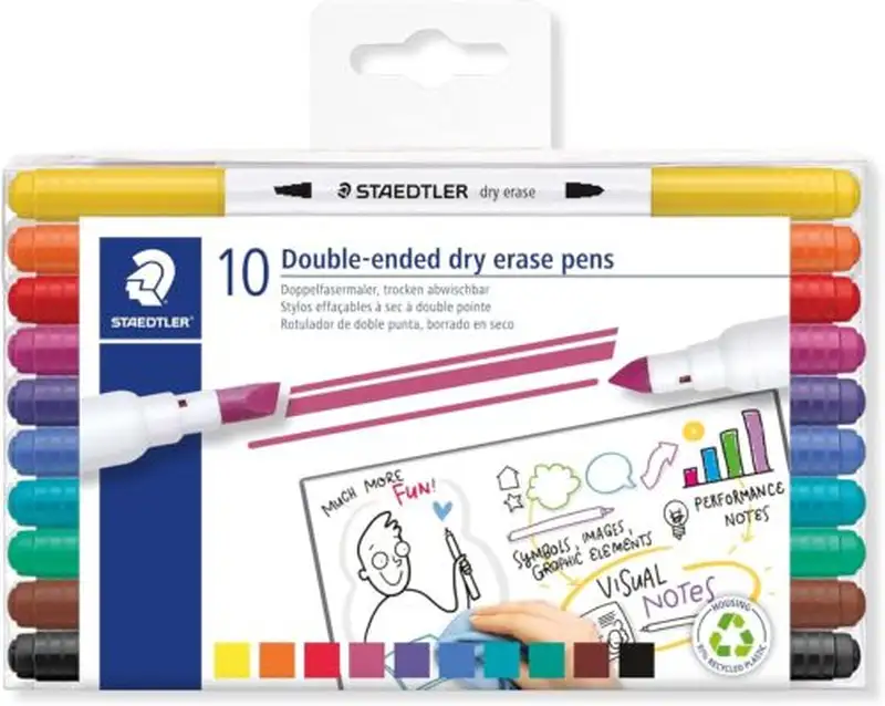 ESTUCHE 10 ROTULADORES PIZARRA BLANCA 3010 COLORES SURTIDOS