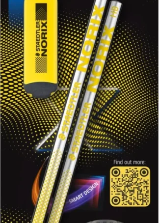 BLISTER 2 LAPIZ DE GRAFITO NORIX + AFILALAPICES + GOMA AMAR