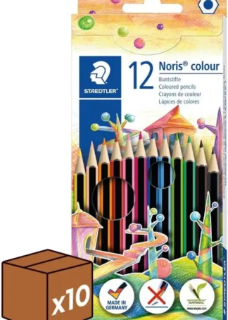 (PACK 10U.) ESTUCHE 12 LAPICES NORIS COLOUR 185 COLORES SUR