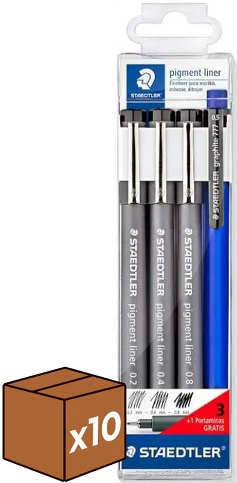 (PACK 10U.) ESTUCHE 3 ROTULADORES CALIBRADOS (0,2/0,4/0,8)