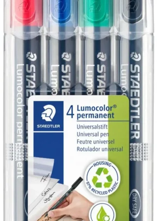 ESTUCHE 4 ROTULADORES LUMOCOLOR 317 PUNTA M COLORES SURTID.